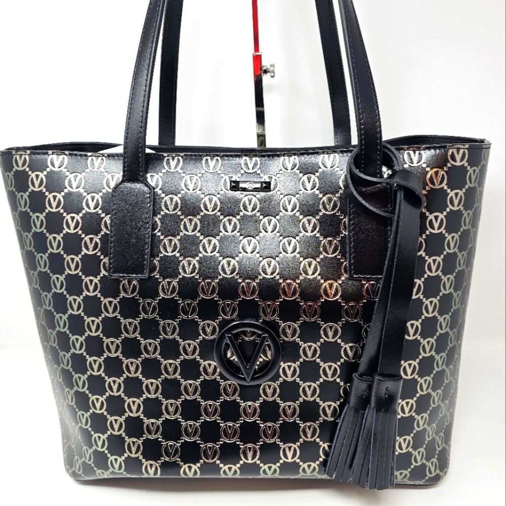 Valentino Soho Monogram Leather Tote Bag